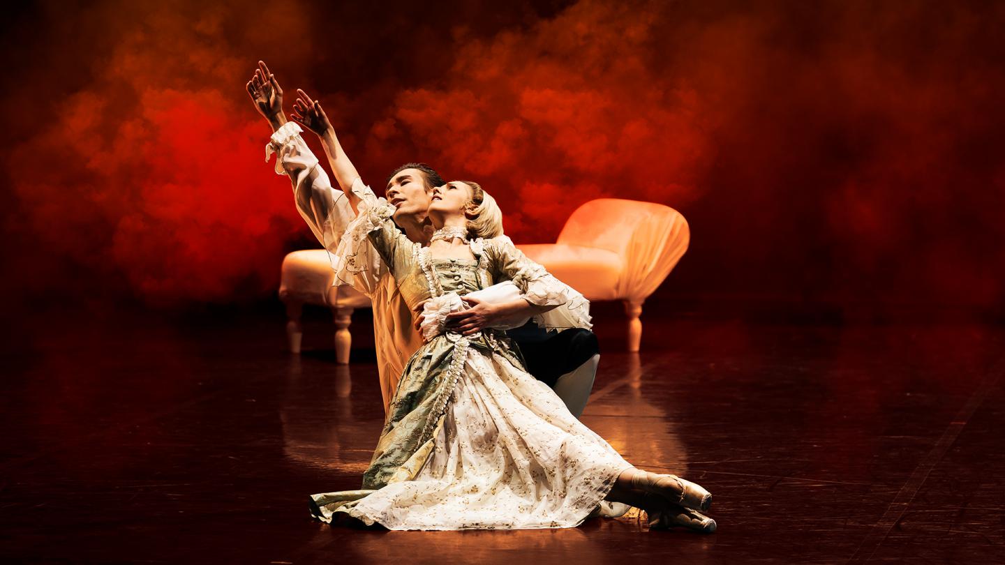 Joseph Taylor and Antoinette Brooks Daw in Dangerous Liaisons.