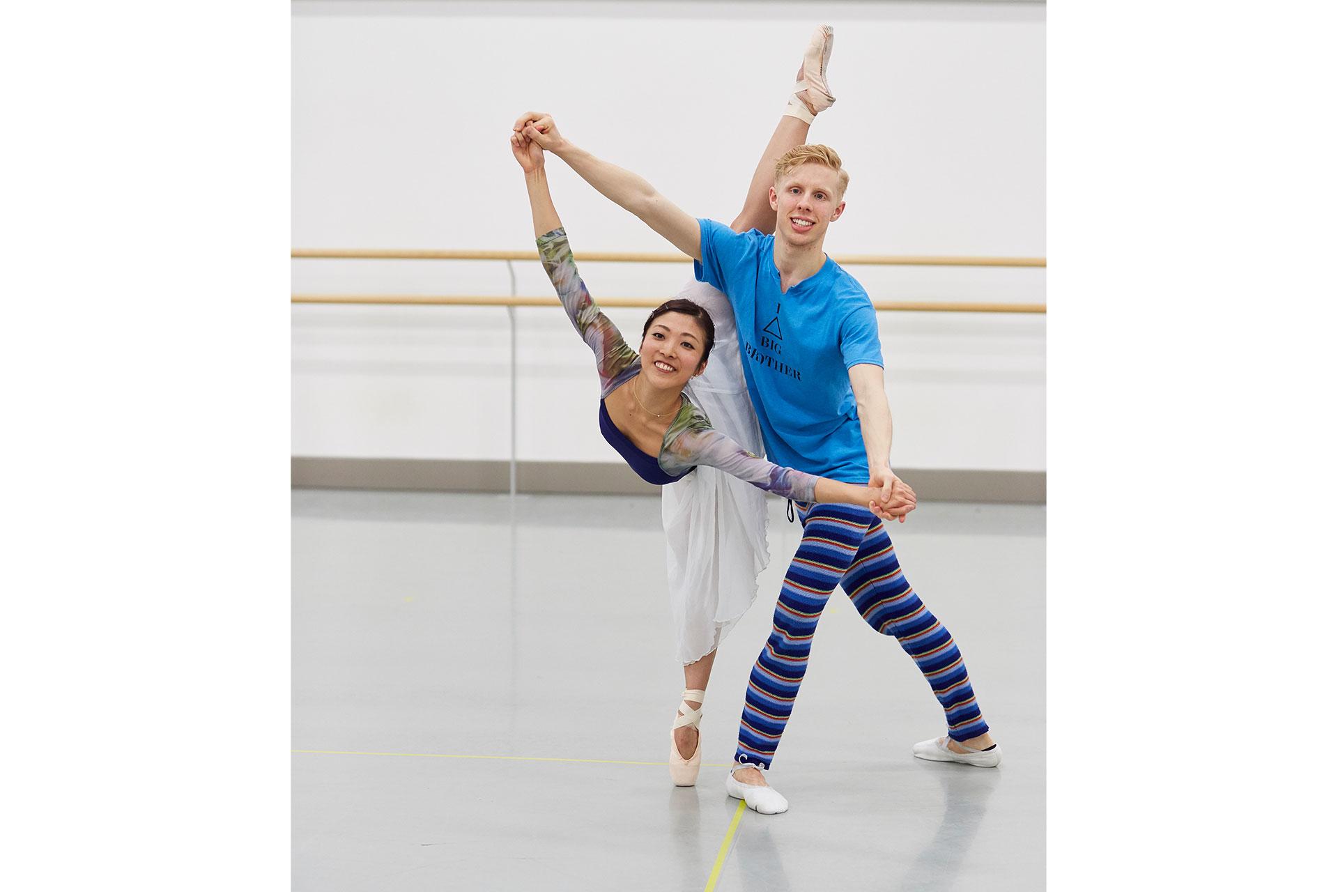 Ayami Miyata and Sean Bates rehearse for their roles in Swan Lake