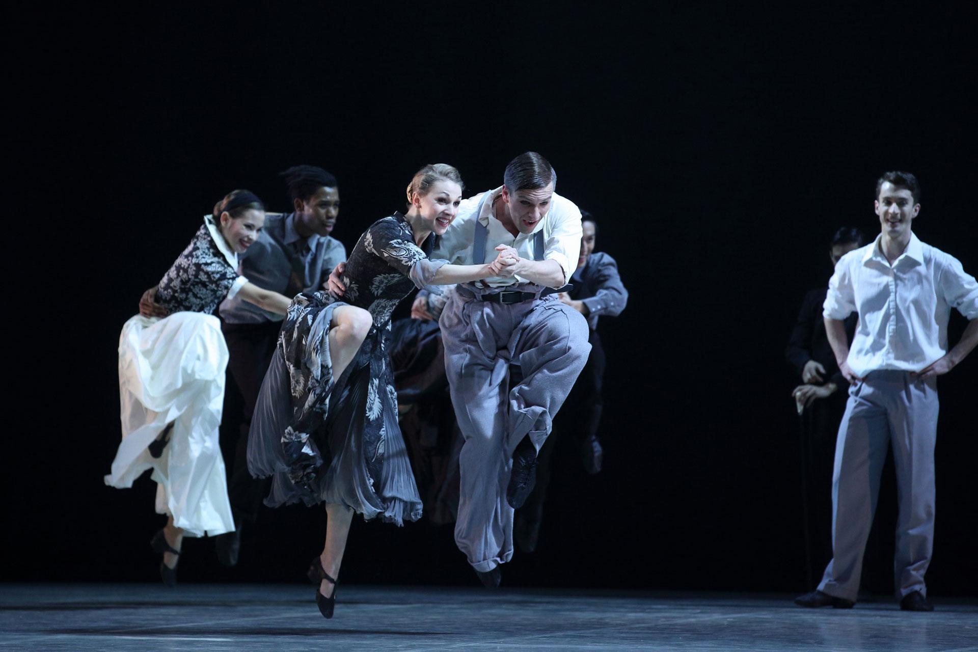A Midsummer Night's Dream, production, 2014, Antoinette Brooks-Daw and Matthew Topliss Dancing with joy