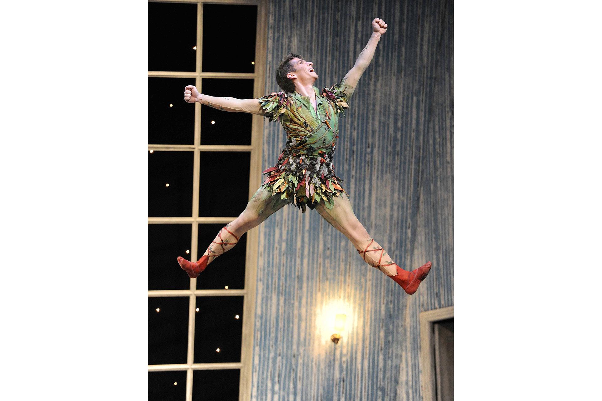 Peter Pan flies with joy in the Darling children's bedroom