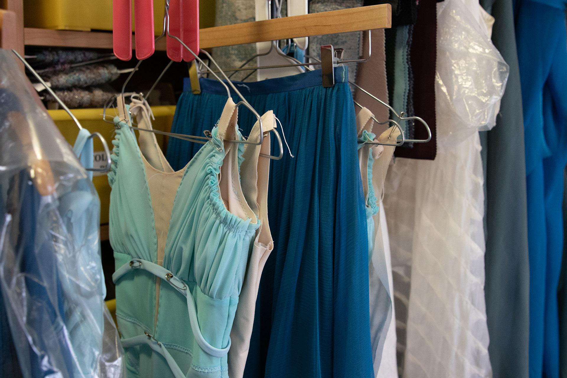 A selection of costumes from Merlin on the rack