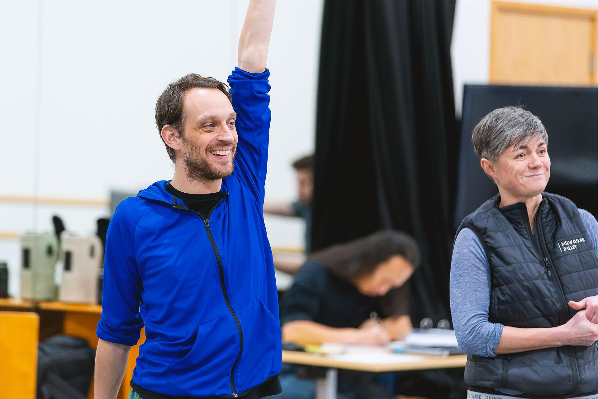 Luke Ahmet in rehearsal for Jane Eyre