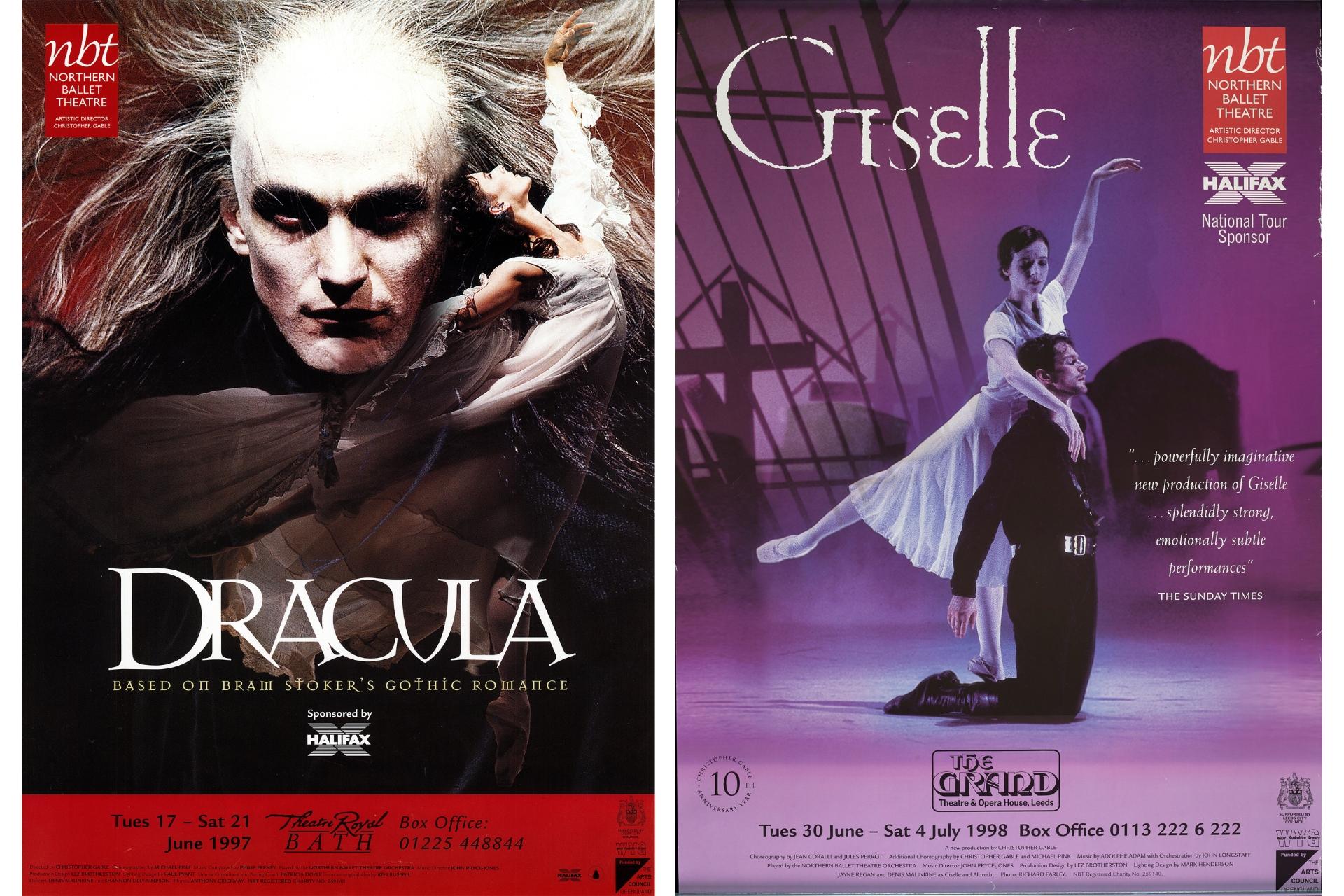 Posters from Dracula (1997) and Giselle (1998)