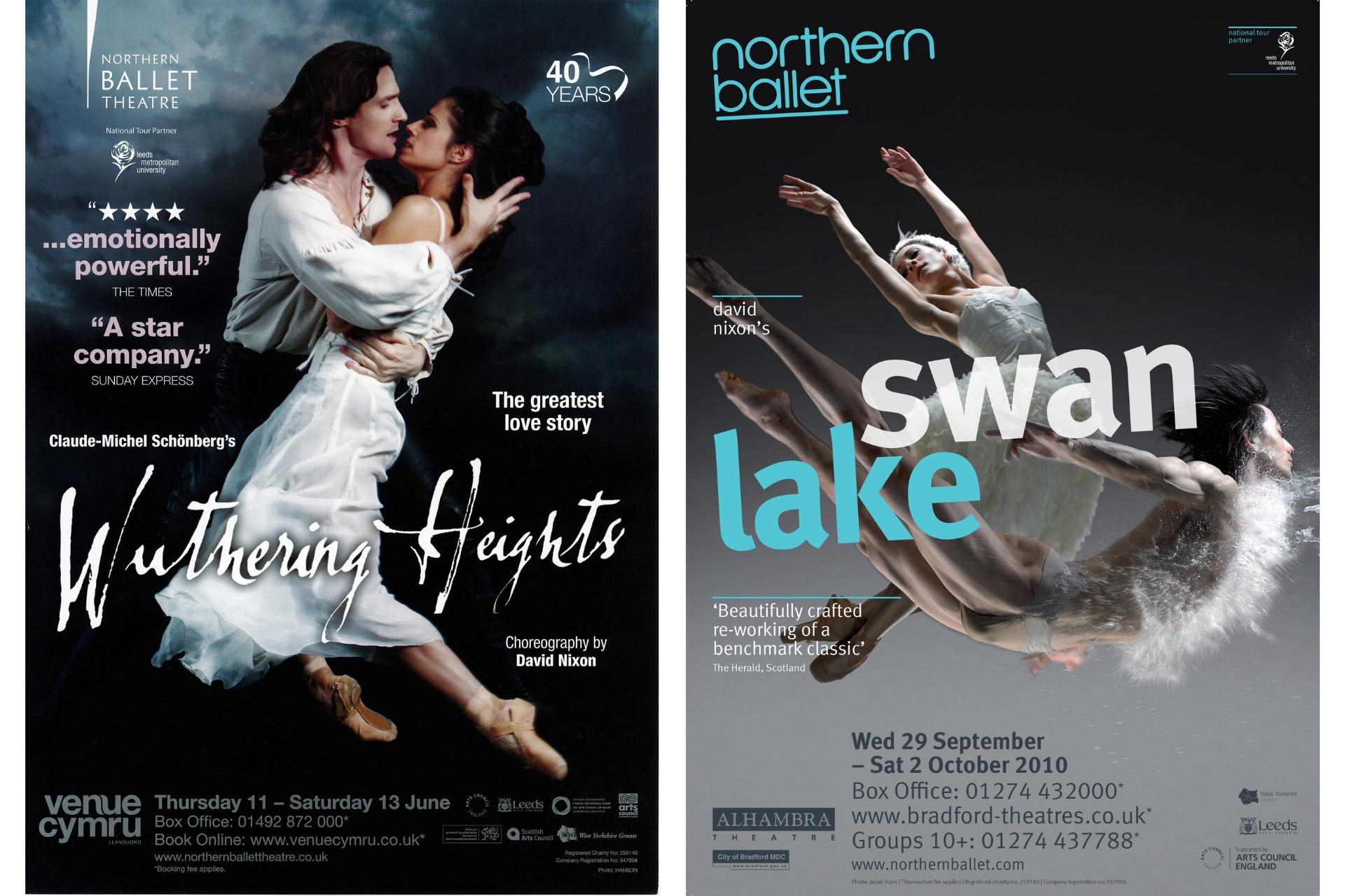 Posters from Wuthering Heights (2008) and Swan Lake (2010)
