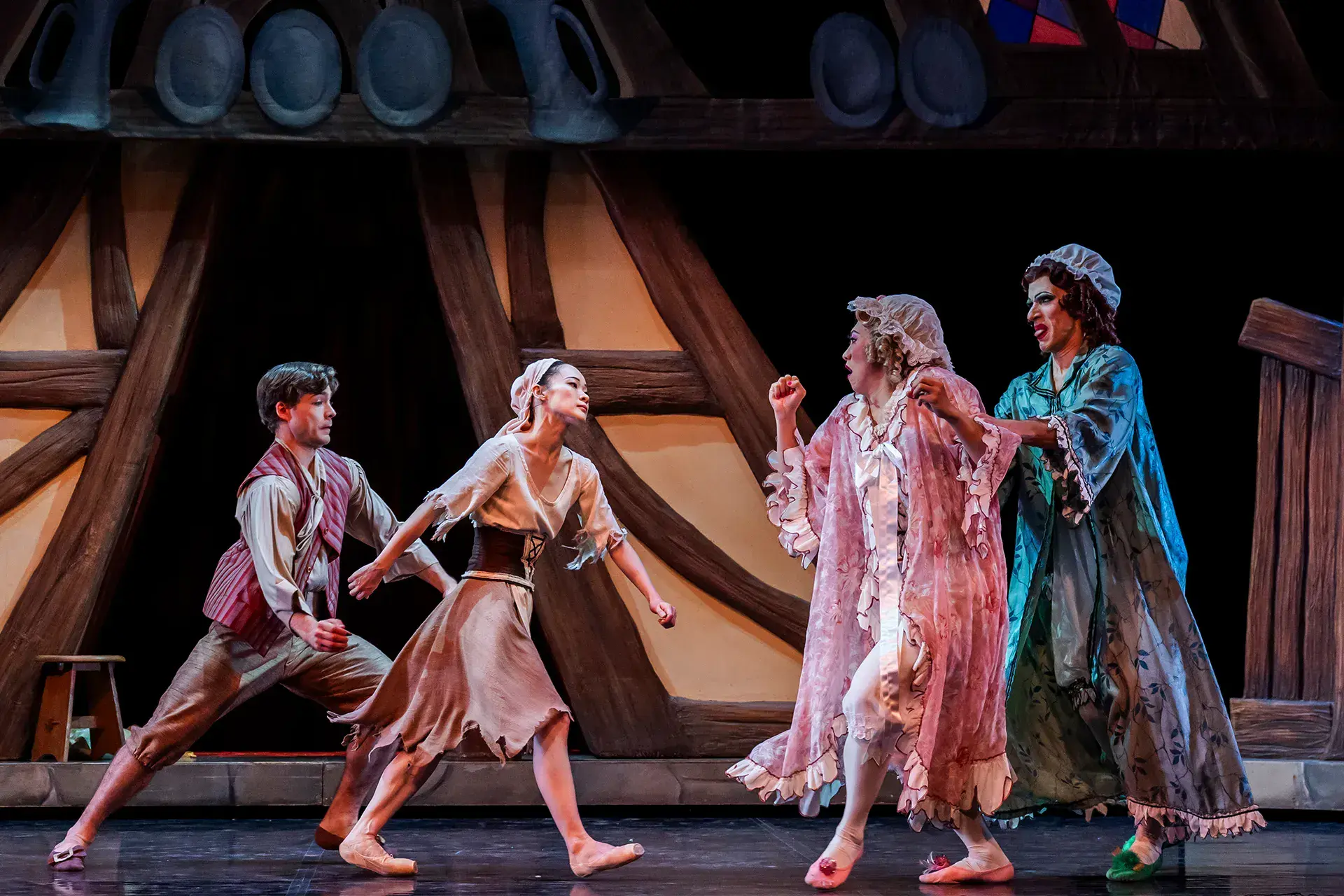 Cinderella confronting her quivering step-sisters