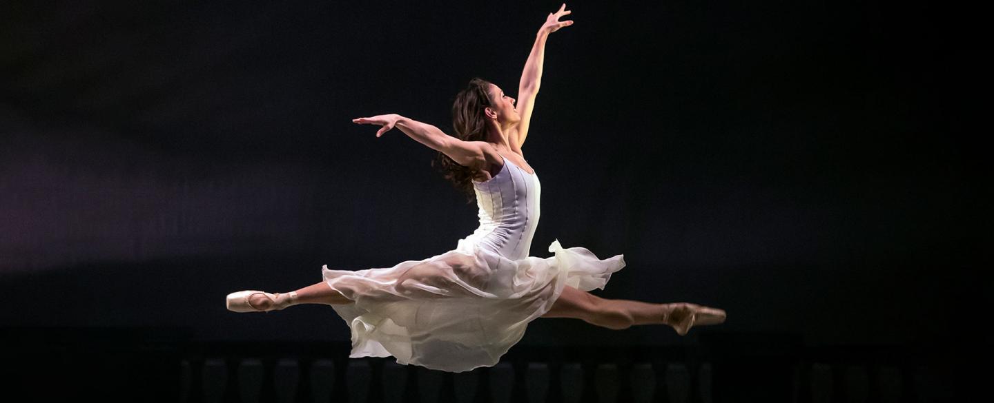 Cathy leaps and dances through the moors at night