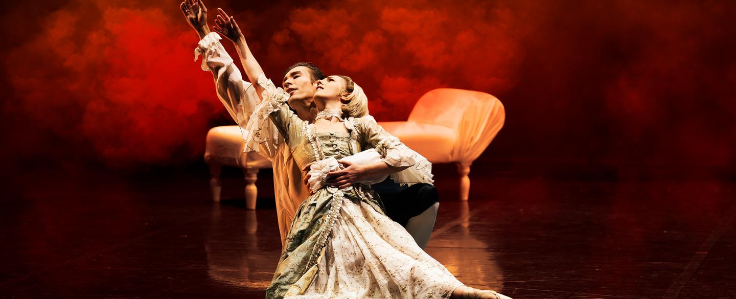 Joseph Taylor and Antoinette Brooks Daw in Dangerous Liaisons.