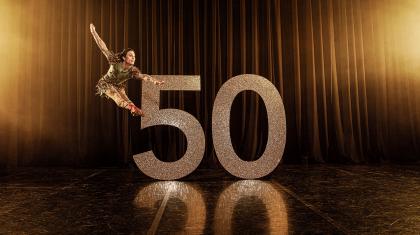 Kevin Poeung as Peter Pan in a photoshoot image for Northern Ballet's 50th anniversary. Photo Guy Farrow.