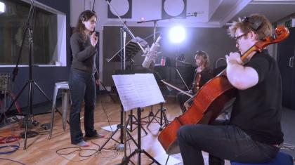 Alexandra Harwood conducting her new composition.