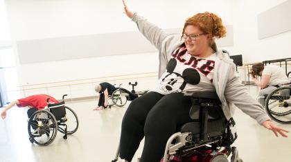 Wheelchair users enjoying a dance class