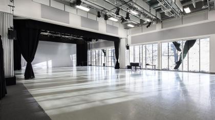 A large dance studio
