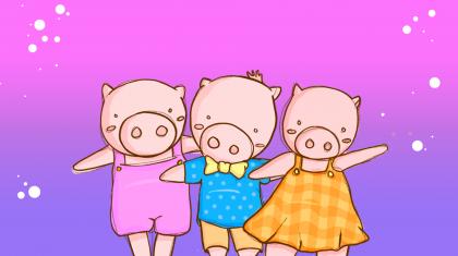 Three Little Pigs illustration by Emily Nuttall