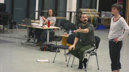 Kenneth Tindall creating Geisha in the studio, with Christelle Horner