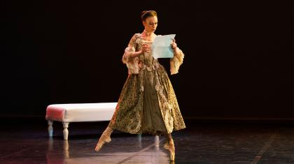 Abigail Prudames as the Marquise in Dangerous Liaisons. Photo Emma Kauldhar