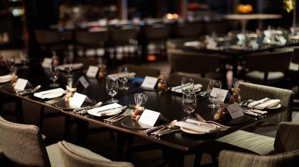 Table set for dinner at Crafhouse, Leeds
