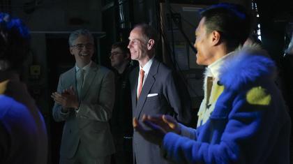 HRH in the wings looking on at the stage