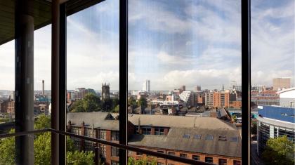 A view of Leeds city centre from the Northern Ballet building in Quarry Hill, Leeds