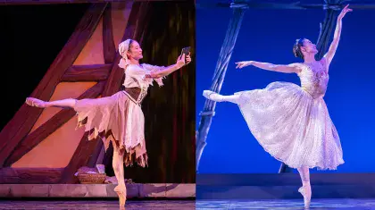 Cinderella in rags and dressed for the ball